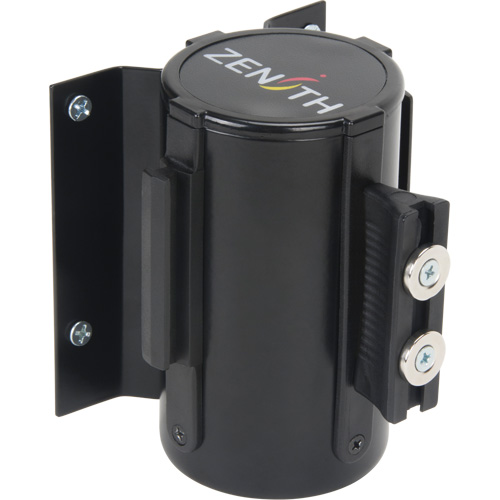 Wall Mount Barrier with Magnetic Tape, Steel, Screw Mount, 7', Yellow Tape Chandler Sales