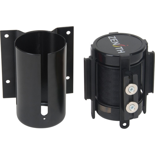 Wall Mount Barrier with Magnetic Tape, Steel, Screw Mount, 7', Black Tape Chandler Sales