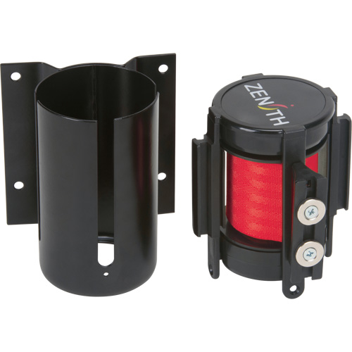 Wall Mount Barrier with Magnetic Tape, Steel, Screw Mount, 7', Red Tape Chandler Sales