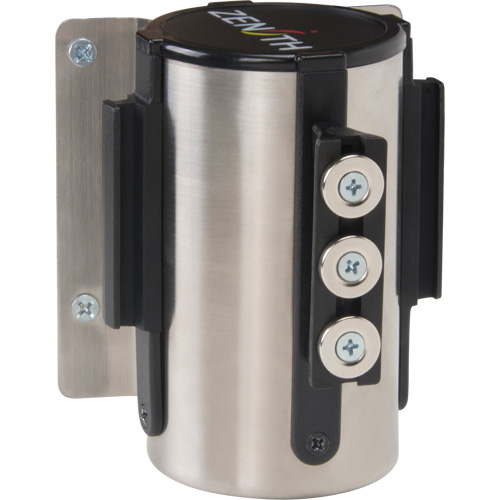 Wall Mount Barrier with Magnetic Tape, Steel, Screw Mount, 12', Yellow Tape Chandler Sales