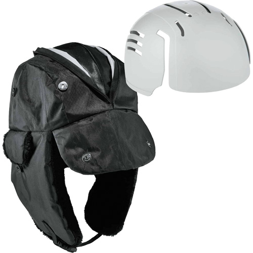 Chapeau de trappeur avec fermeture &agrave; glissi&egrave;re et casque antichoc &agrave; ins&eacute;rer N-Ferno, Doublure en Polyur&eacute;thane/Satin, Moyen/Petit, Noir Chandler Sales