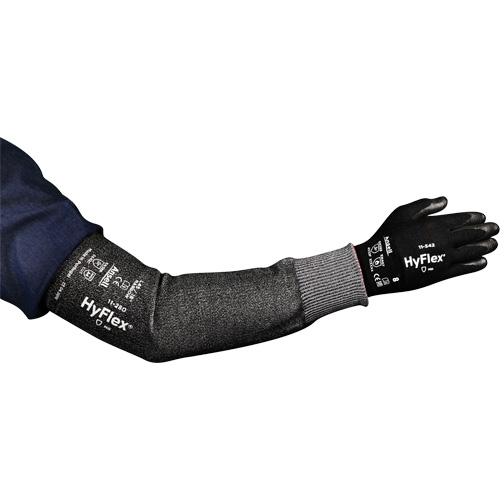 HyFlex&reg; 11-280 Series Wide Cut Resistant Sleeve, Intercept, 12", ASTM ANSI Level A4, Grey Chandler Sales