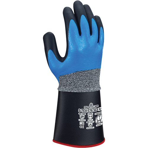 S-Tex 376SC Cut Resistant Gloves, Size Medium/7, 13 Gauge, Nitrile/Foam Nitrile Coated, Hagane Coil&reg; Shell, ASTM ANSI Level A4/EN 388 Level D Chandler Sales