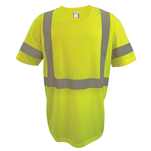 Chemise de s&eacute;curit&eacute; &agrave; manches courtes, Polyester, 2T-Grand, Jaune lime haute visibilit&eacute; Chandler Sales
