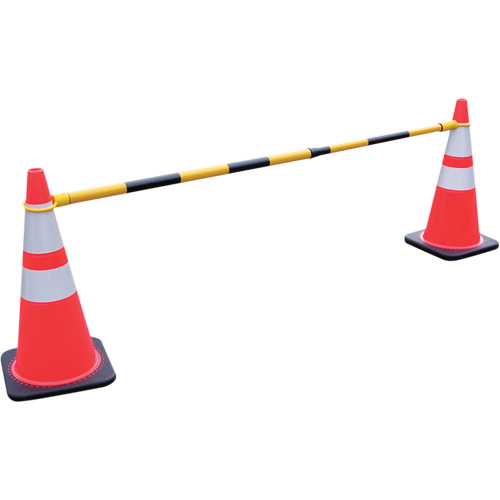 Retractable Cone Bar, 7'2" Extended Length, Black/Yellow Chandler Sales