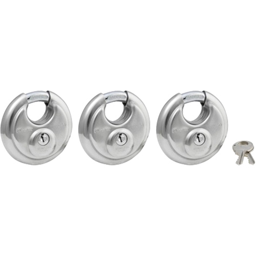 Cadenas &agrave; arceau prot&eacute;g&eacute;, Argent, Cl&eacute;s identiques, Acier inoxydable, Largeur de 2-3/4" Chandler Sales