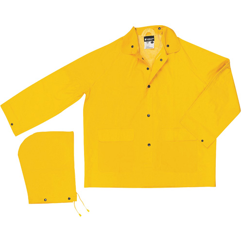 Classic Series Rain Jacket with Detachable Hood, Polyester/PVC, X-Large, Yellow Chandler Sales