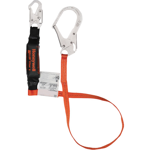 Titan Shock-Absorbing Lanyard, 6', Locking Rebar Hook Center, Locking Snap Hook Leg Ends, Polyester Chandler Sales