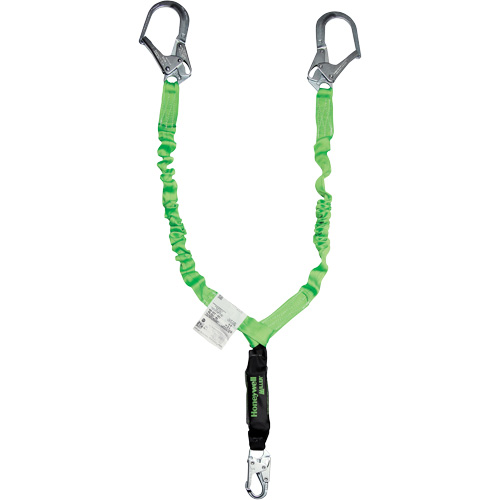 Miller&reg; StretchStop&reg; Shock-Absorbing Lanyard, 6', Scaffold Hook Center, Locking Snap Hook Leg Ends, Polyester Chandler Sales