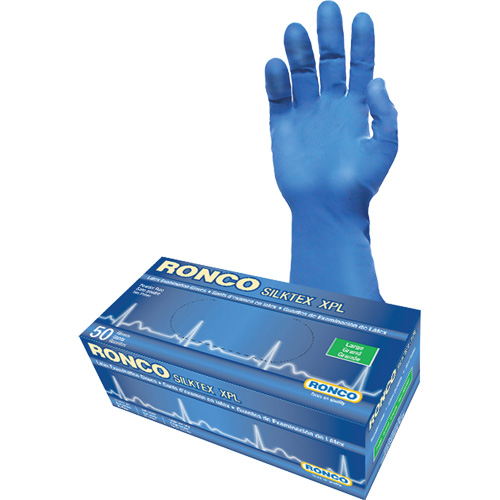 SilkTex XPL Extra-Long Examination Glove, Large, Latex, 13-mil, Powder-Free, Blue, Class 2 Chandler Sales