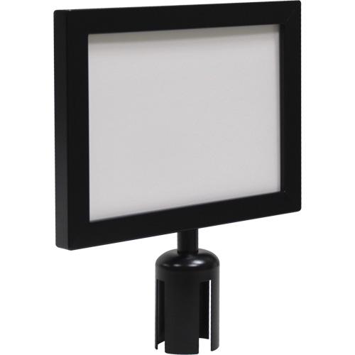 Cadre d'enseigne pour poteau de barri&egrave;re pour le contr&ocirc;le des foules, Noir Chandler Sales