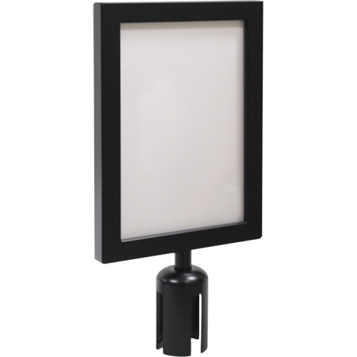 Cadre d'enseigne pour poteau de barri&egrave;re pour le contr&ocirc;le des foules, Noir Chandler Sales