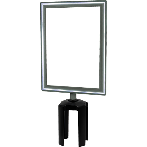 Heavy-Duty Vertical Sign Holder with Tensabarrier&reg; Post Adapter, Polished Chrome Chandler Sales