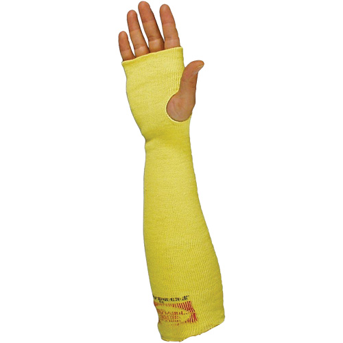 Manchons avec trou pour pouce, Kevlar, 22", ANSI/ISEA 105 niveau 3/EN 388 niveau 3, Jaune Chandler Sales