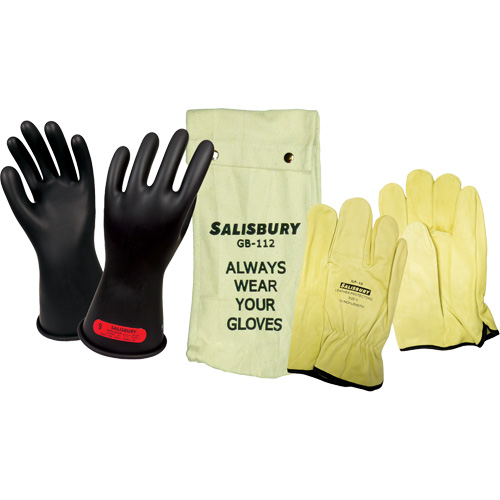 Ensemble de gants isol&eacute;s contre l'&eacute;lectricit&eacute; Salisbury, ASTM classe 0, Taille 9, 11" lo Chandler Sales