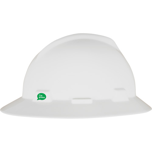 Casque de s&eacute;curit&eacute; &agrave; bord complet V-Gard GREEN avec fentes, R&eacute;pond aux normes CSA type 1, Suspension Rochet Chandler Sales