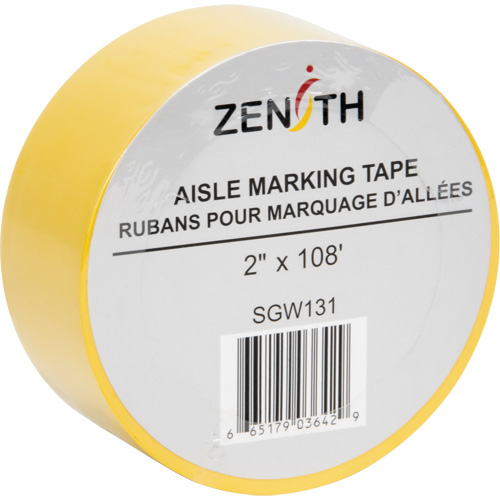 Aisle Marking Tape, 2" x 108', PVC, Yellow Chandler Sales