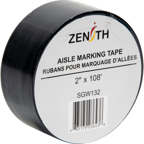 Aisle Marking Tape, 2" x 108', PVC, Black Chandler Sales