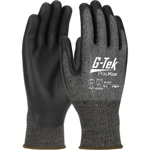 G-Tek&reg; PolyKor&reg; X7 Cut Resistant Gloves, Size Small, 18 Gauge, Polyurethane Coated, Polyethylene Shell, ASTM ANSI Level A7/EN 388 Level F Chandler Sales