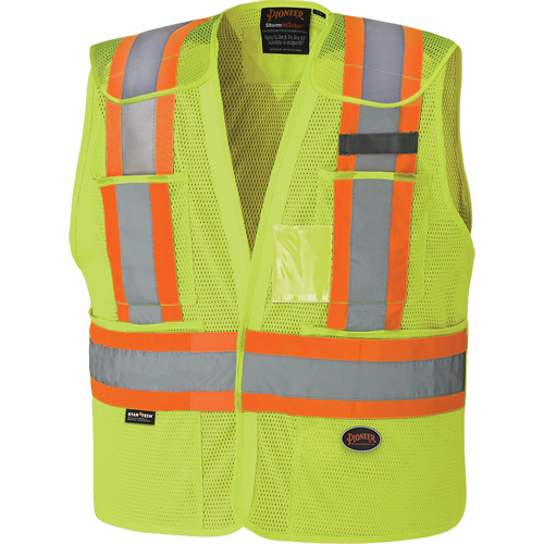 6933 Veste de s&eacute;curit&eacute; d&eacute;tachable haute visibilit&eacute; &agrave; &eacute;paules tombantes, Jaune lime haute visibilit&eacute;, Moyen/Petit, Polyester Chandler Sales