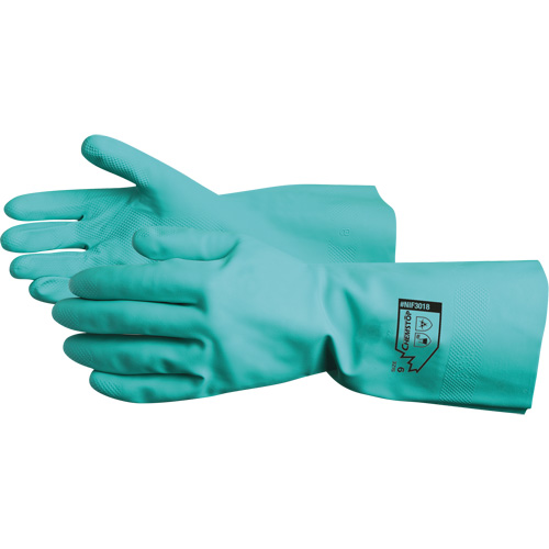 Chemstop Chemical Resistant Gloves, Size 7, 12" L, Nitrile, Flock-Lined Inner Lining, 15-mil Chandler Sales