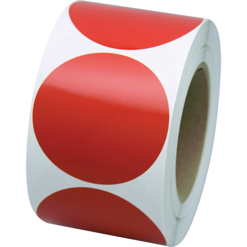 Marking Shapes, Circle, 3" L x 3" W, Red, Vinyl Chandler Sales