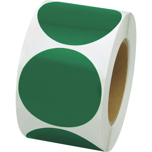 Coloured Marking Dots, Circle, 3" L x 3" W, Green, Vinyl Chandler Sales