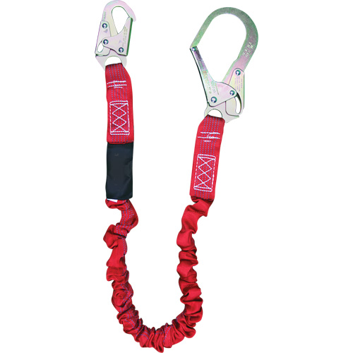 ShockSorb Internal Shock Lanyard, 6', Rebar Hook Center, Snap Hook Leg Ends, Polyester Chandler Sales