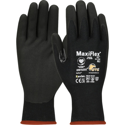 ATG MaxiFlex&reg; Cut Touchscreen Compatible Gloves, Size X-Small, 15 Gauge, Foam Nitrile Coated, Polyester/Kevlar&reg; Shell, ASTM ANSI Level A4/EN 388 Level 3/EN 388 Level D Chandler Sales