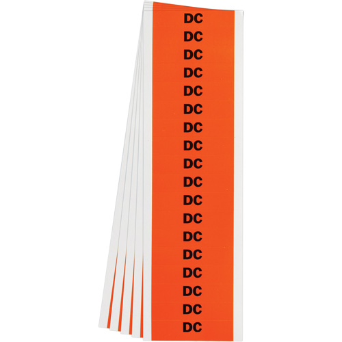 "DC" Conduit & Voltage Labels, 1/2" x 2-1/4", Cloth/Vinyl, English Chandler Sales