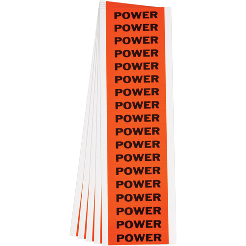 "Power" Conduit & Voltage Labels, 1/2" x 2-1/4", Cloth/Vinyl, English Chandler Sales