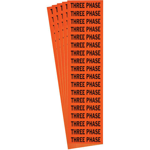 "Three Phase" Conduit & Voltage Labels, 1/2" x 2-1/4", Cloth/Vinyl, English Chandler Sales