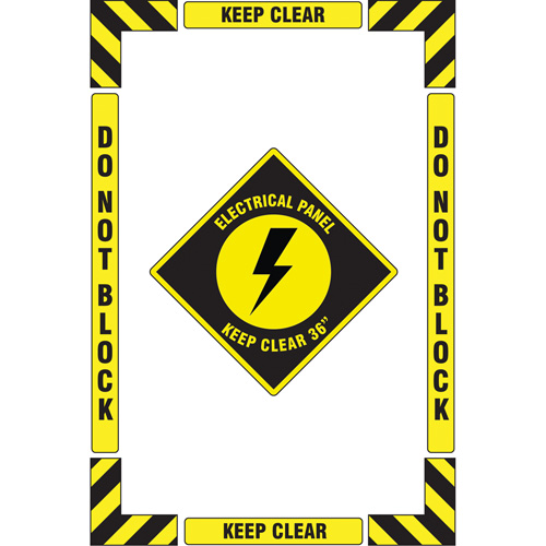 "Electrical Panel" Floor Marking Kit, Adhesive, English with Pictogram Chandler Sales