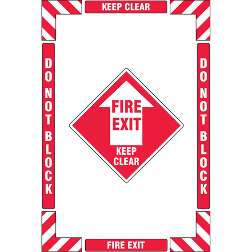 Trousse de marquage du sol ?Fire Exit? (sortie de secours), Adh&eacute;sif, Anglais avec pictogramme Chandler Sales
