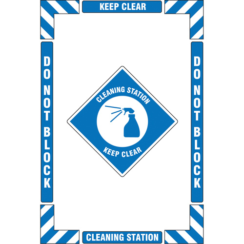 "Cleaning Station" Floor Marking Kit, Adhesive, English with Pictogram Chandler Sales