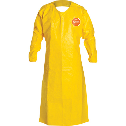 Tychem&reg; 2000 Extra-Long Long-Sleeved Apron, Polyethylene, 52" L x 28.5" W, Yellow Chandler Sales