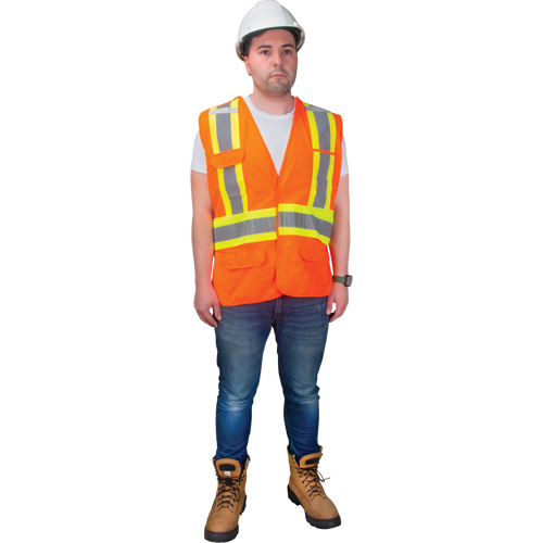 CSA-Compliant High-Visibility Surveyor Vest, High Visibility Orange, Medium, Polyester Chandler Sales