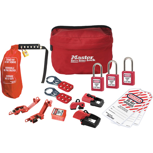 Trousse de cadenassage avec cadenas en thermoplastique de qualit&eacute; sup&eacute;rieure Zenex, Ensemble &eacute;lectrique, 16 composants compris Chandler Sales