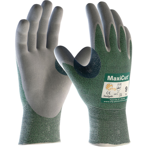 Gants en tissu technique r&eacute;sistant aux coupures ATG MaxiCut, Taille Grand, Calibre 15, Rev&ecirc;tement Nitrile, Enveloppe en Fil technique, ASTM ANSI niveau A2/EN 388 niveau 3/EN 388 niveau B Chandler Sales