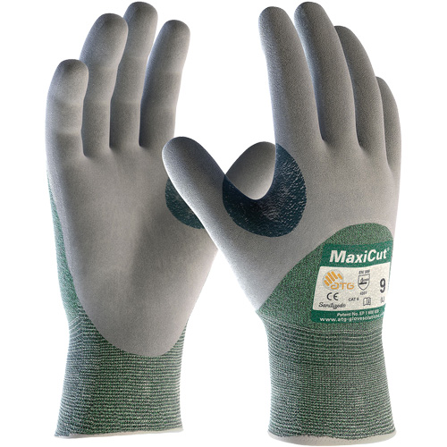 Gants en tissu technique r&eacute;sistant aux coupures ATG MaxiCut, Taille Grand, Calibre 15, Rev&ecirc;tement Nitrile, Enveloppe en Fil technique, ASTM ANSI niveau A2/EN 388 niveau 3/EN 388 niveau B Chandler Sales