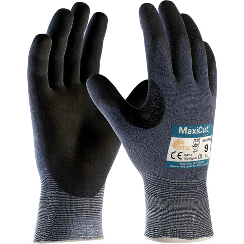 Gants r&eacute;sistants aux coupures compatibles avec les &eacute;crans tactiles ATG MaxiCut Ultra, Taille T-petit, Calibre 15, Rev&ecirc;tement Nitrile, Enveloppe en Fil technique, ASTM ANSI niveau A3/EN 388 niveau 5/EN 388 niveau C Chandler Sales