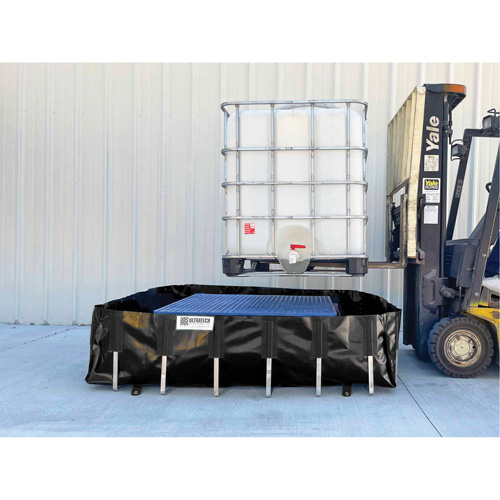 Ultra-IBC Berm&reg; Spill Berm, 400 US gal. Capacity, 6' W x 6' L x 18" H, L-Bracket Chandler Sales