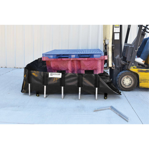 Ultra-IBC Berm&reg; Spill Berm, 400 US gal. Capacity, 6' W x 6' L x 18" H, L-Bracket Chandler Sales