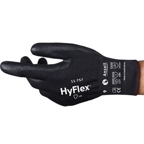 Gants r&eacute;sistant aux coupures Hyflex 11-757, Taille 8, Calibre 18, Rev&ecirc;tement Polyur&eacute;thane, Enveloppe en Intercept, ASTM ANSI niveau A7/EN 388 niveau F Chandler Sales