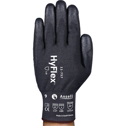 Gants r&eacute;sistant aux coupures Hyflex 11-757, Taille 8, Calibre 18, Rev&ecirc;tement Polyur&eacute;thane, Enveloppe en Intercept, ASTM ANSI niveau A7/EN 388 niveau F Chandler Sales