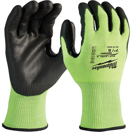 Gants haute visibilit&eacute; r&eacute;sistant aux coupures, Taille Petit, Calibre 15, Rev&ecirc;tement Nitrile/Polyur&eacute;thane, Enveloppe en Poly&eacute;thyl&egrave;ne, ANSI/ISEA 105 niveau 3 Chandler Sales