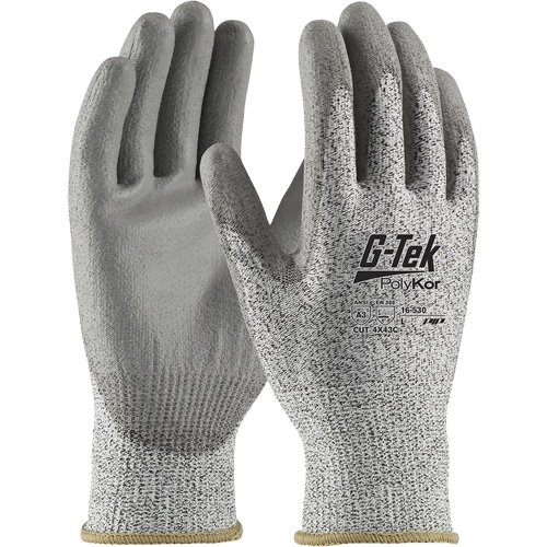 Gants r&eacute;sistants aux coupures G-Tek PolyKor, Taille T-petit, Calibre 13, Rev&ecirc;tement Polyur&eacute;thane, Enveloppe en Fil technique, ANSI/ISEA 105 niveau 3 Chandler Sales
