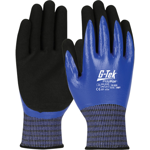 Gants r&eacute;sistants aux coupures G-Tek PolyKor X7, Taille Petit, Calibre 18, Rev&ecirc;tement Nitrile, Enveloppe en Fil technique, ANSI/ISEA 105 niveau 4 Chandler Sales