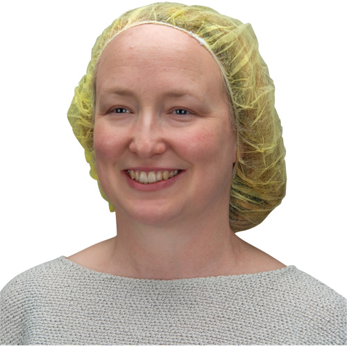 Bonnets bouffants, Polypropyl&egrave;ne, 24", Jaune Chandler Sales