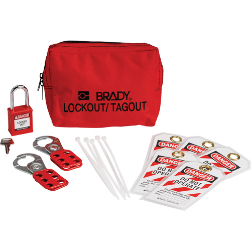 Lockout Tagout Kit with Nylon Safety Padlock in Pouch, Electrical Kit, 14 Components Chandler Sales